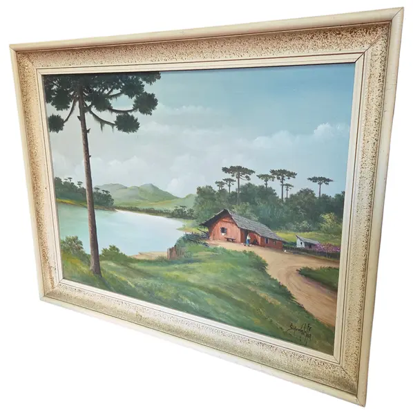 Foto de um(a) Óleo Sobre Tela de Eugênio Schuwaloff (1968), da categoria de Pinturas. Importante registro pictórico do renomado artista de origem russa Eugênio Schuwaloff (1904-1970), datado de 1968. A tela é... Mostrado de uma perspectiva diferente. Vendido no marketplace Trésors.