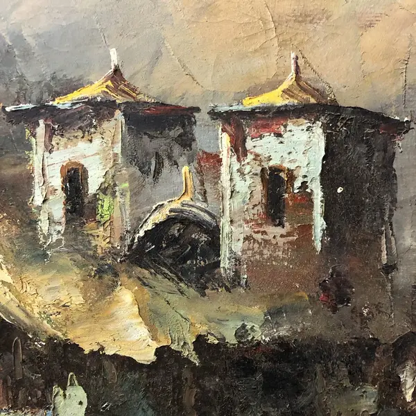 Foto de um(a) Pintura Josan, da categoria de Pinturas. Óleo sobre tela do renomado artista Josan, da época em que ele ainda assinava com S. Mostrado de uma perspectiva diferente. Vendido no marketplace Trésors.
