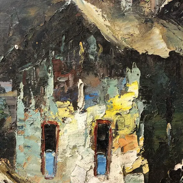 Foto de um(a) Pintura Josan, da categoria de Pinturas. Óleo sobre tela do renomado artista Josan, da época em que ele ainda assinava com S. Mostrado de uma perspectiva diferente. Vendido no marketplace Trésors.
