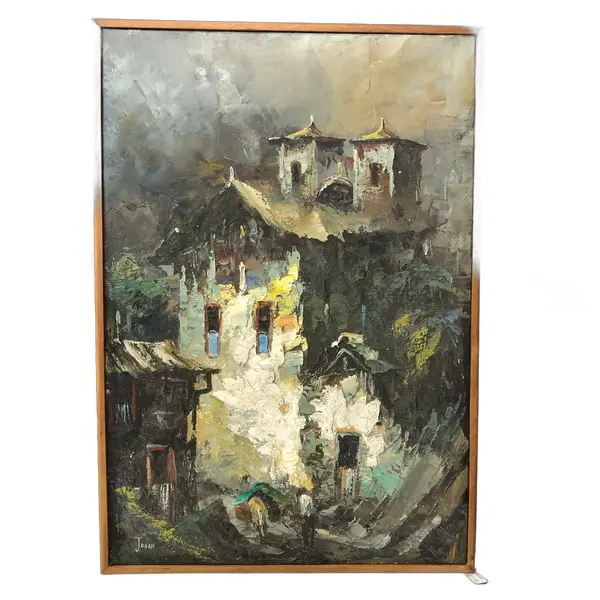 Foto de um(a) Pintura Josan, da categoria de Pinturas. Óleo sobre tela do renomado artista Josan, da época em que ele ainda assinava com S. Vendido no marketplace Trésors.