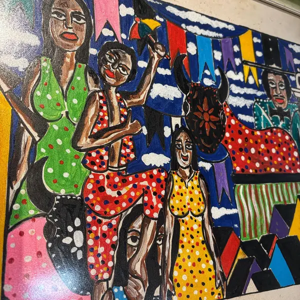 Foto de um(a) Pintura Olinda ASP - Sérgio Nogueira, da categoria de Pinturas. Sérgio Nogueira - Olinda. Acrílica sobre papel. Arte popular brasileira. Mostrado de uma perspectiva diferente. Vendido no marketplace Trésors.