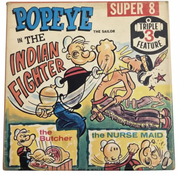 Foto de um(a) Filme Super 8 Popeye Indian Fighter, da categoria de Projetores. Filmes Super 8 americanos, originais de época, destinados a projeção e coleção. Peças que representam um importante capítulo... Vendido no marketplace Trésors.