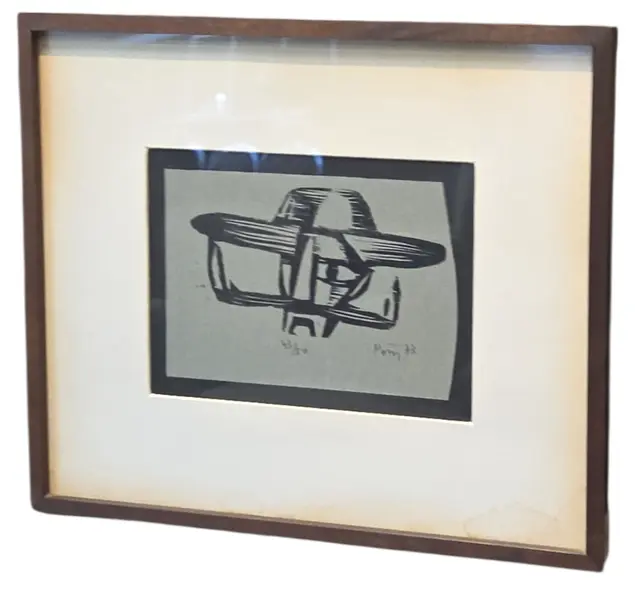 Foto de um(a) Poty Lazzarotto - 1973, da categoria de Pinturas. Xilogravura de Poty Lazzarotto - 1973. Mostrado de uma perspectiva diferente. Vendido no marketplace Trésors.