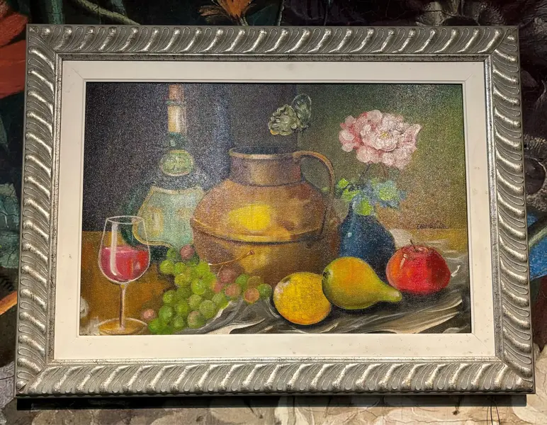 Foto de um(a) Pintura Érico da Silva - 2002, da categoria de Pinturas. Acrílica sobre tela do grande artista paranaense Érico da Silva. Mostrado de uma perspectiva diferente. Vendido no marketplace Trésors.