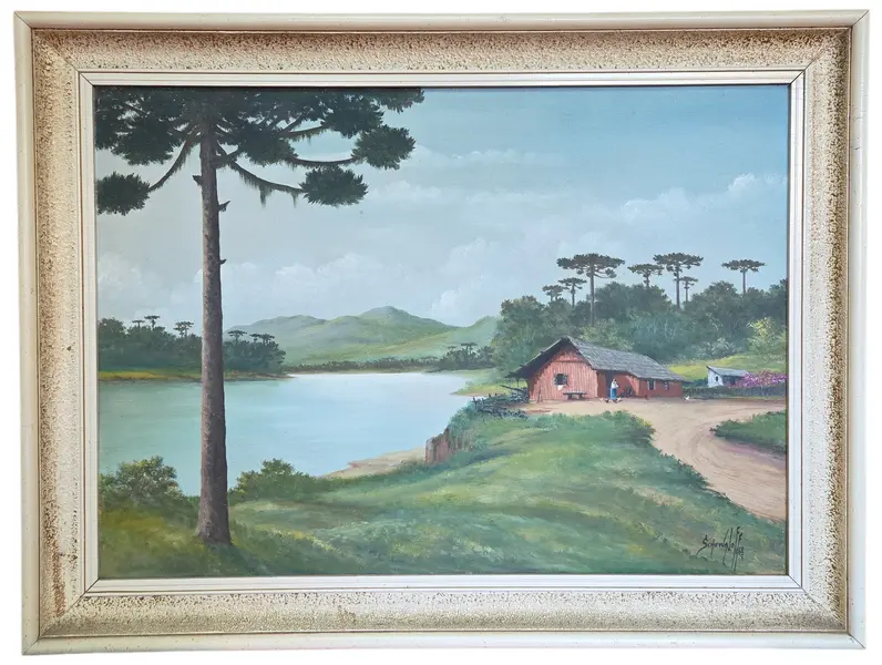 Foto de um(a) Óleo Sobre Tela de Eugênio Schuwaloff (1968), da categoria de Pinturas. Importante registro pictórico do renomado artista de origem russa Eugênio Schuwaloff (1904-1970), datado de 1968. A tela é... Vendido no marketplace Trésors.