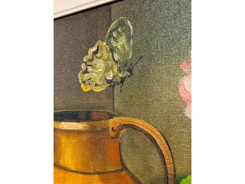 Foto de um(a) Pintura Érico da Silva - 2002, da categoria de Pinturas. Acrílica sobre tela do grande artista paranaense Érico da Silva. Mostrado de uma perspectiva diferente. Vendido no marketplace Trésors.