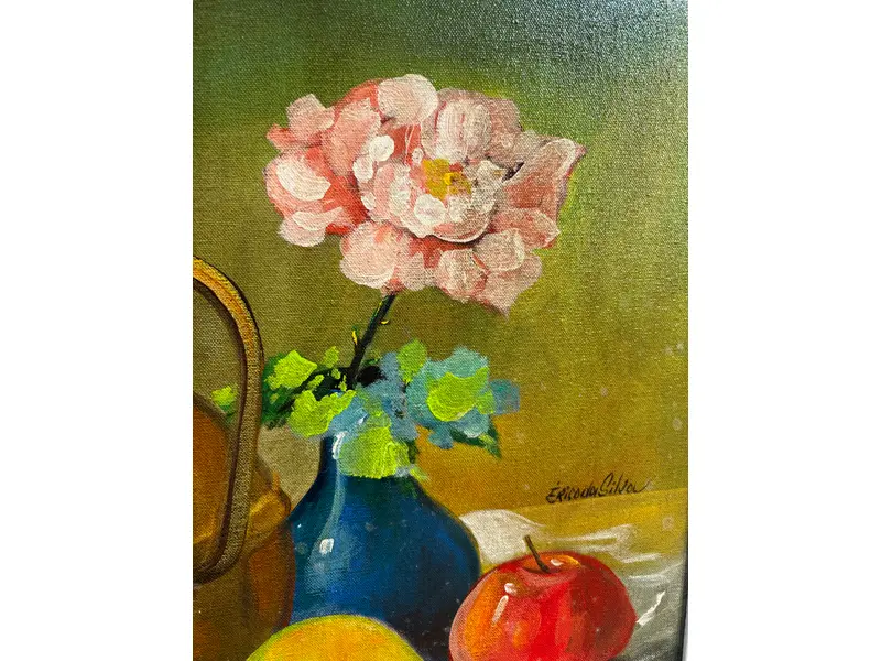 Foto de um(a) Pintura Érico da Silva - 2002, da categoria de Pinturas. Acrílica sobre tela do grande artista paranaense Érico da Silva. Mostrado de uma perspectiva diferente. Vendido no marketplace Trésors.