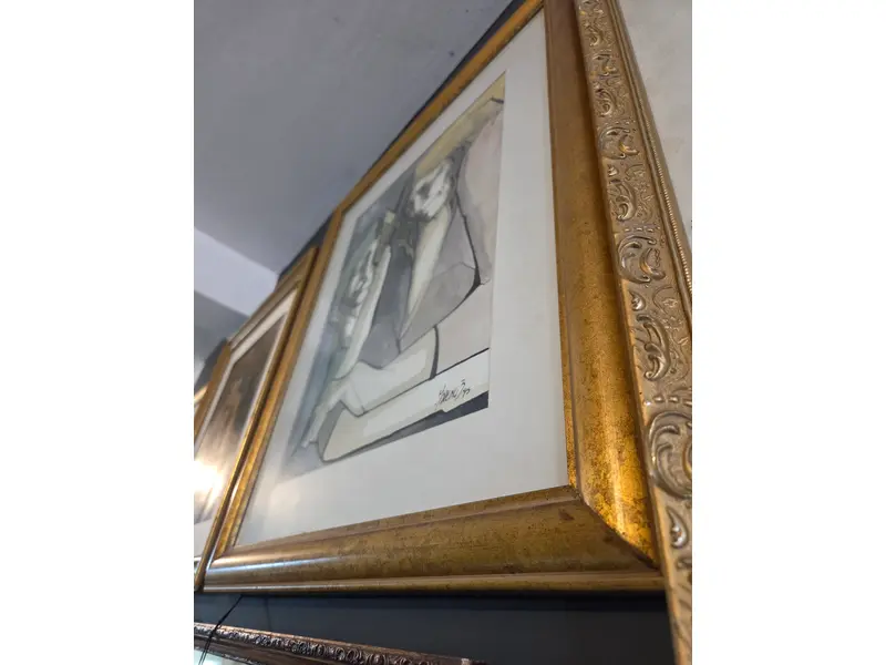 Foto de um(a) Ricardo — Moreno Blanco, da categoria de Pinturas. Este quadro retrata Ricardo em uma composição que explora contrastes sutis entre tons de pele, identidade e expressão. A... Mostrado de uma perspectiva diferente. Vendido no marketplace Trésors.
