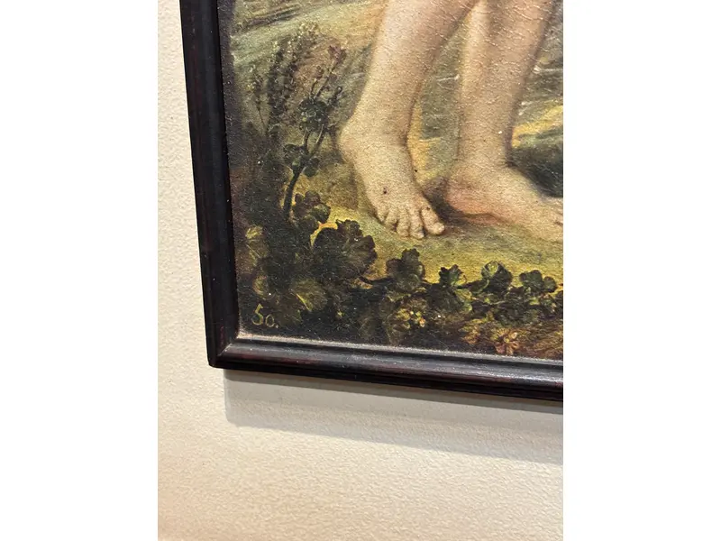 Foto de um(a) Impressão antiga “As Três Graças”, com moldura, da categoria de Arte têxtil. Antiga impressão com moldura de madeira.“As Três Graças”Mede: 62x54cm. Mostrado de uma perspectiva diferente. Vendido no marketplace Trésors.